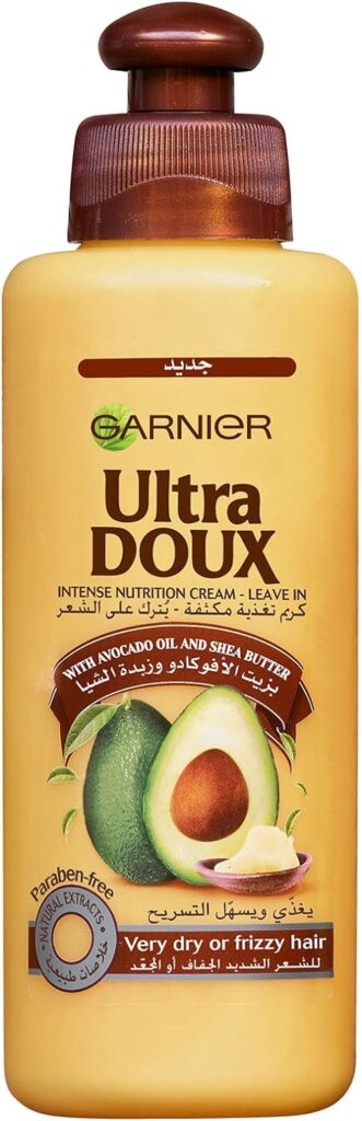 Garnier Leave-In Cream, Intense Nourishing Conditioner, For Very Dry or Frizzy Hair, Avocado Oil  Shea Butter, Ultra Doux, 200ml