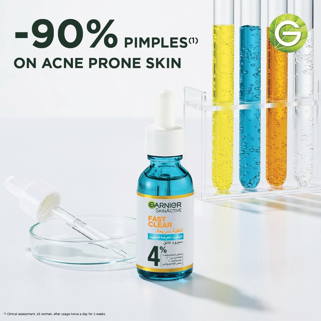 Garnier Skinactive Fast Clear Booster Face Serum, For Acne Prone Skin, With Salicylic Acid, 30ml