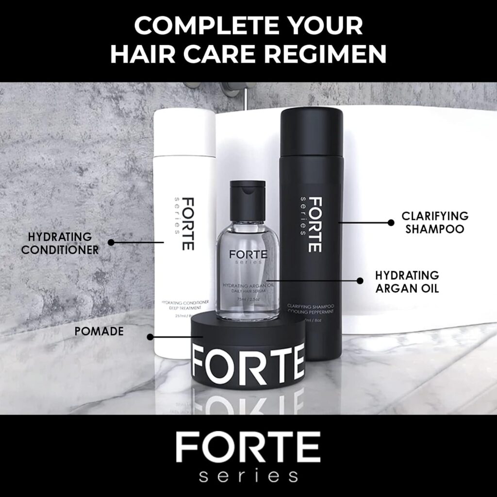 Hydrating Hair Conditioner for Men by Forte Series Deep Treatment Hair Conditioner for Damaged Hair Nourishing Conditioner for Dry Hair Sulfate  Paraben Free Conditioner for Frizzy Hair, (8 oz)