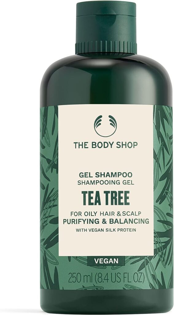 The Body Shop Tea Tree Purifying  Balancing Shampoo for Oily Hair  Scalp, Vegan, 8.4 Fl Oz